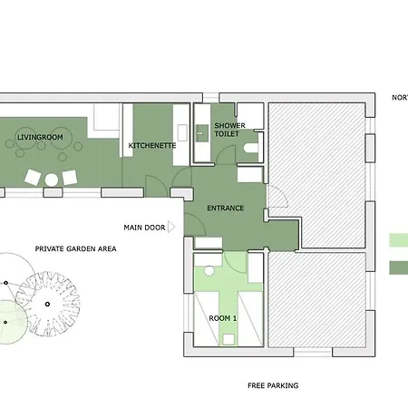 Skonne Vaerelser Med Adgang Til Pejsestue Og Have Apartment